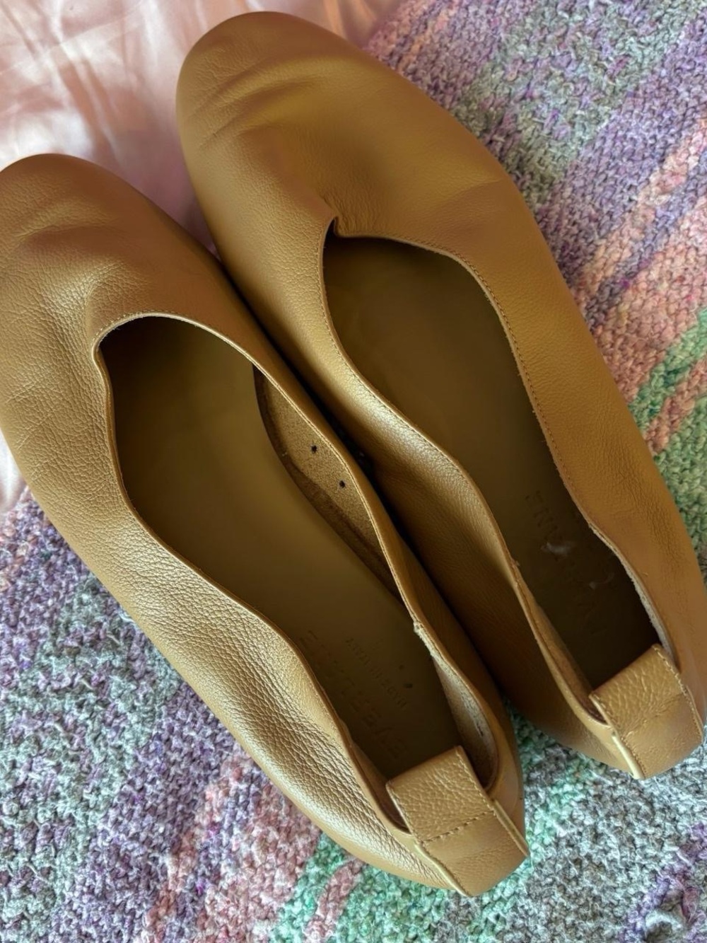 Everlane Tan Leather Ballet Flats Size 11 Minimalist Slip On Shoes